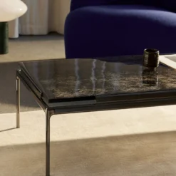 Sett LN12 Coffee Table, smoked glass/dark chrome