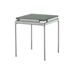 Sett LN11 Coffee Table, verde guatemala marble/dark chrome