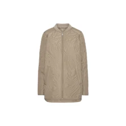 Short Quilt Jacket with Rib, coriander