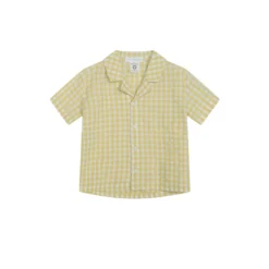 Short Sleeve Shirt, lemon checks