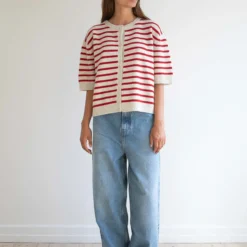 Signe cardigan, red creme