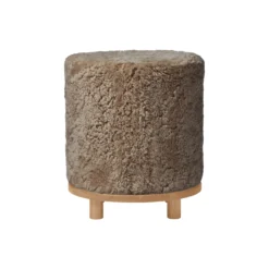 Simon puf, taupe/oak