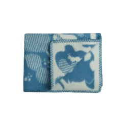 SKOGBUNN Baby Size Throw, blue/natural