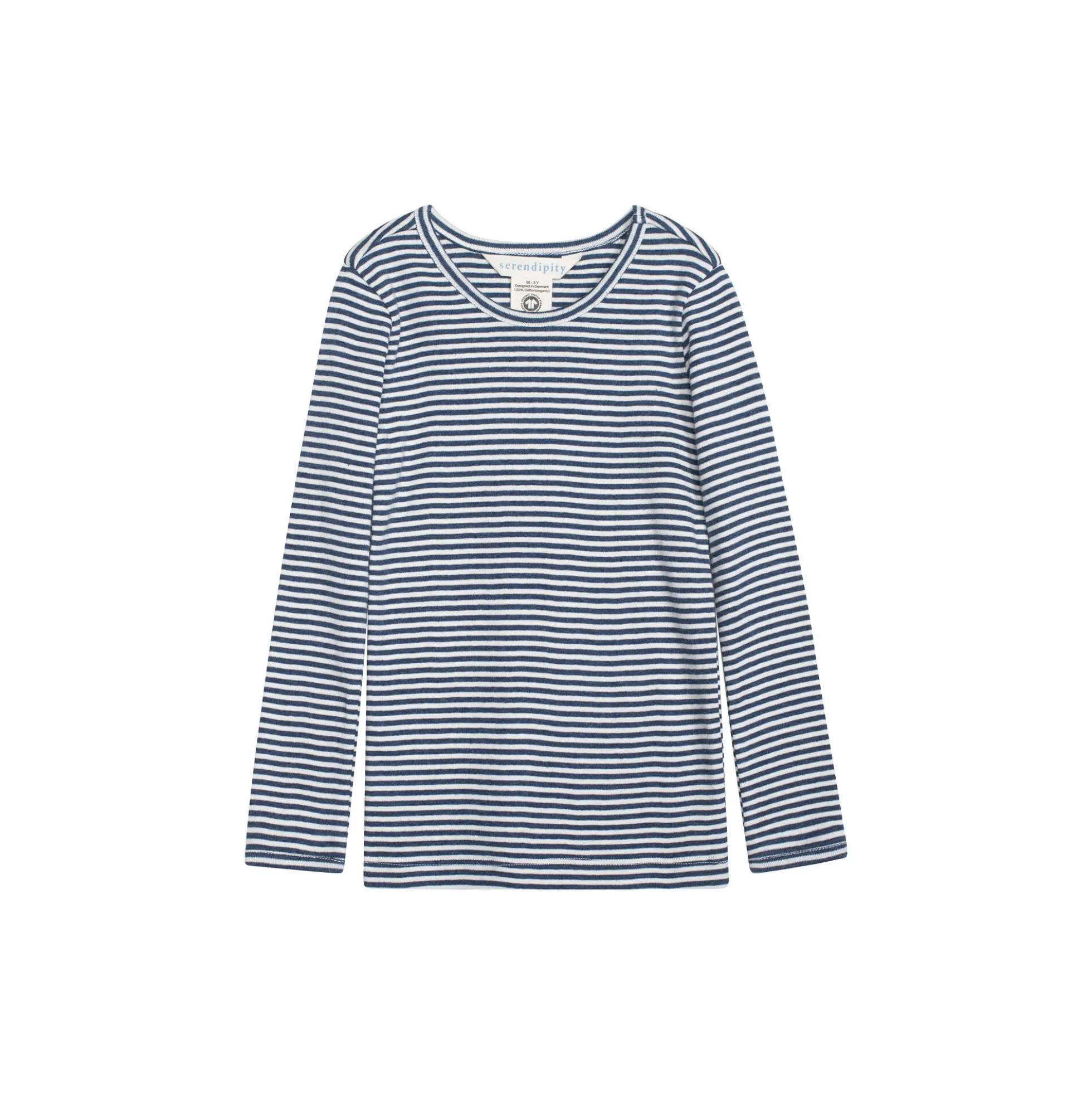 Slim Tee Stripe, navy/offwhite