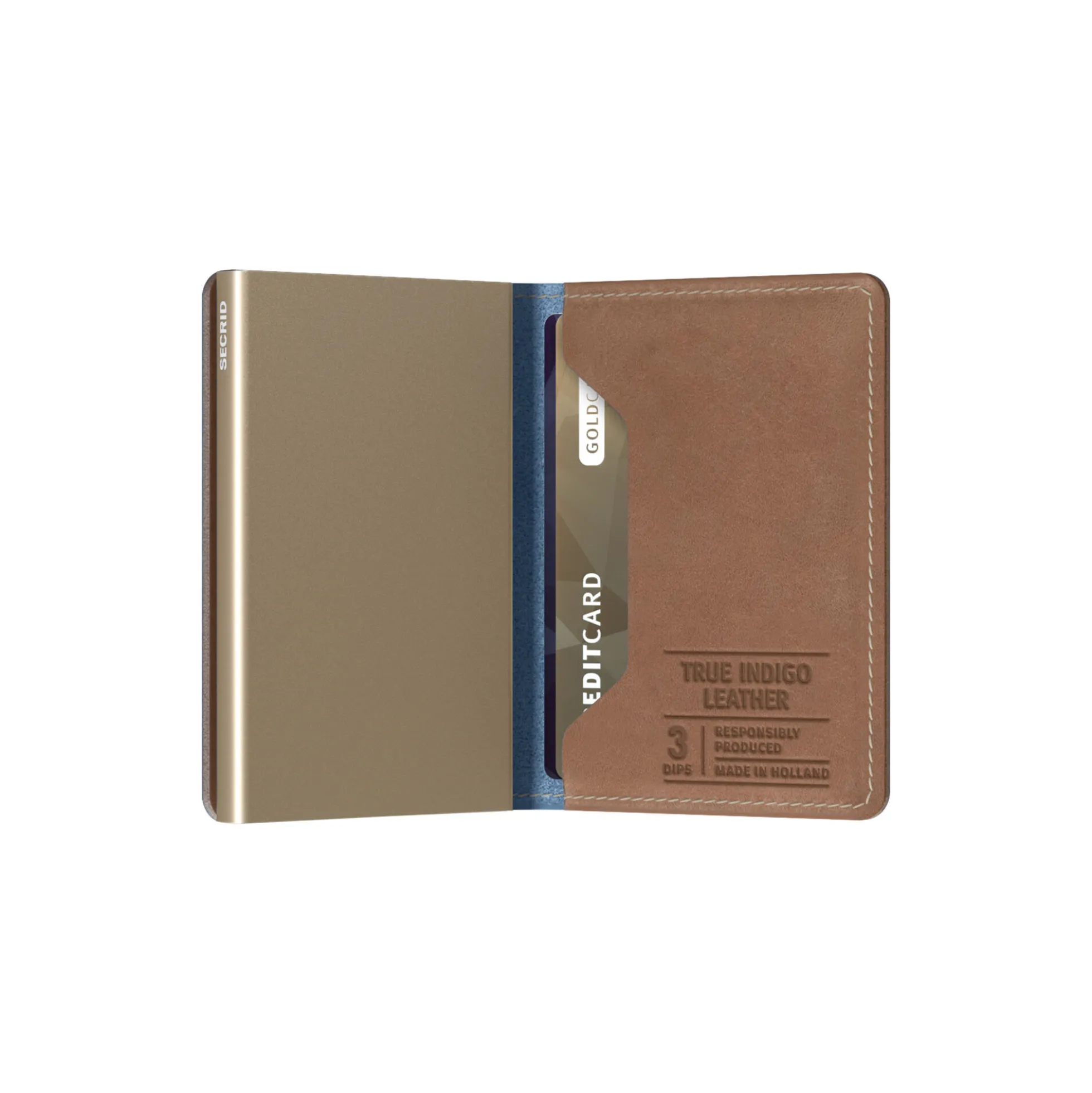 Slimwallet, indigo 3/sand