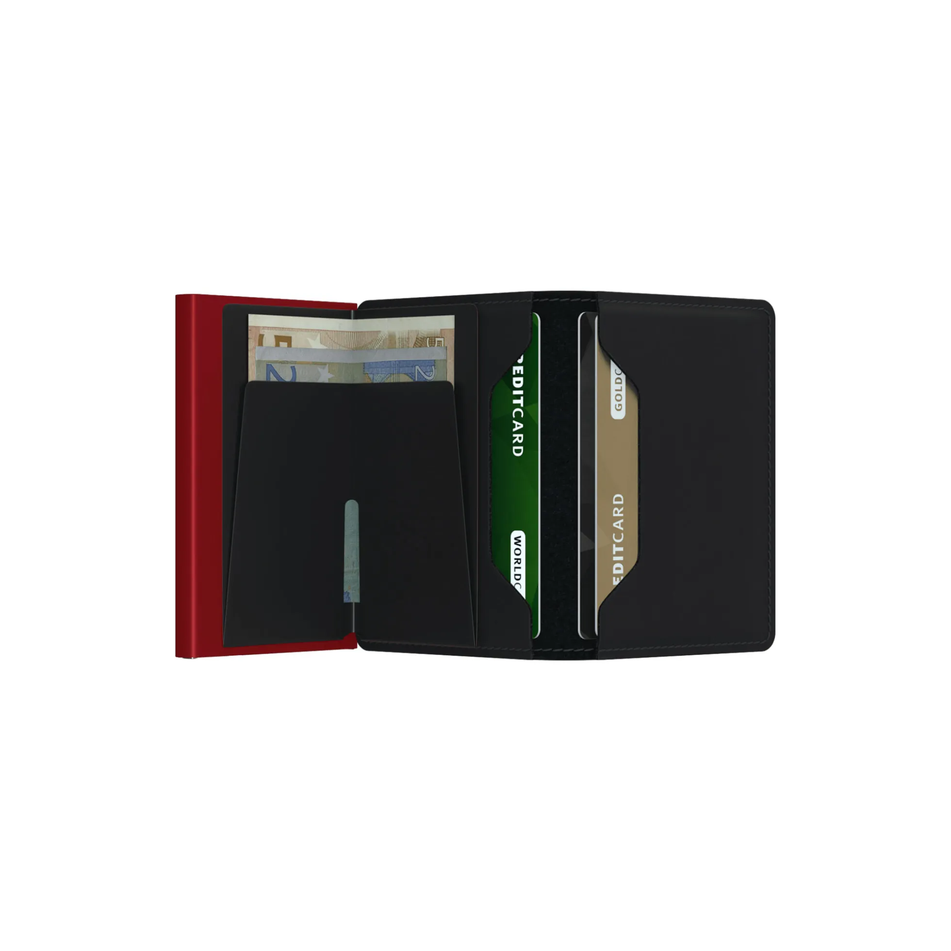 Slimwallet, matte black/red
