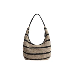 SoleaMBG Bag, Raffia, natural/black mix w/black