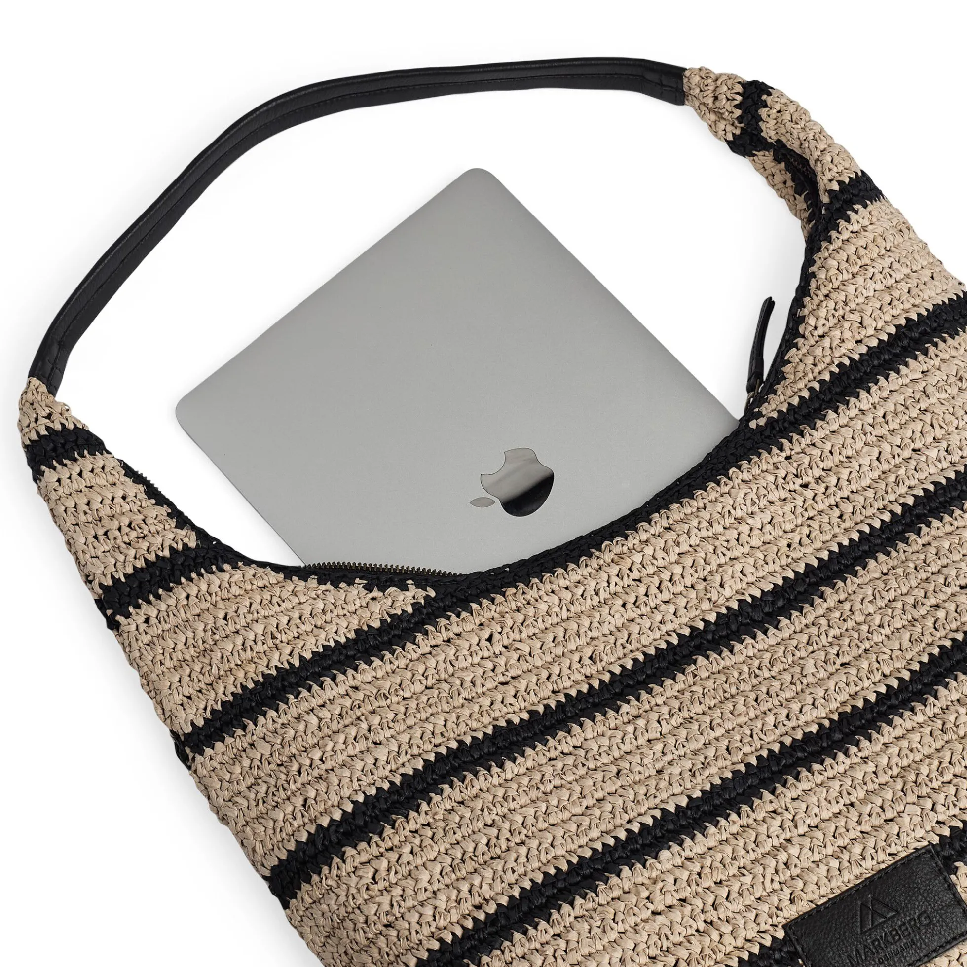 SoleaMBG Bag, Raffia, natural/black mix w/black