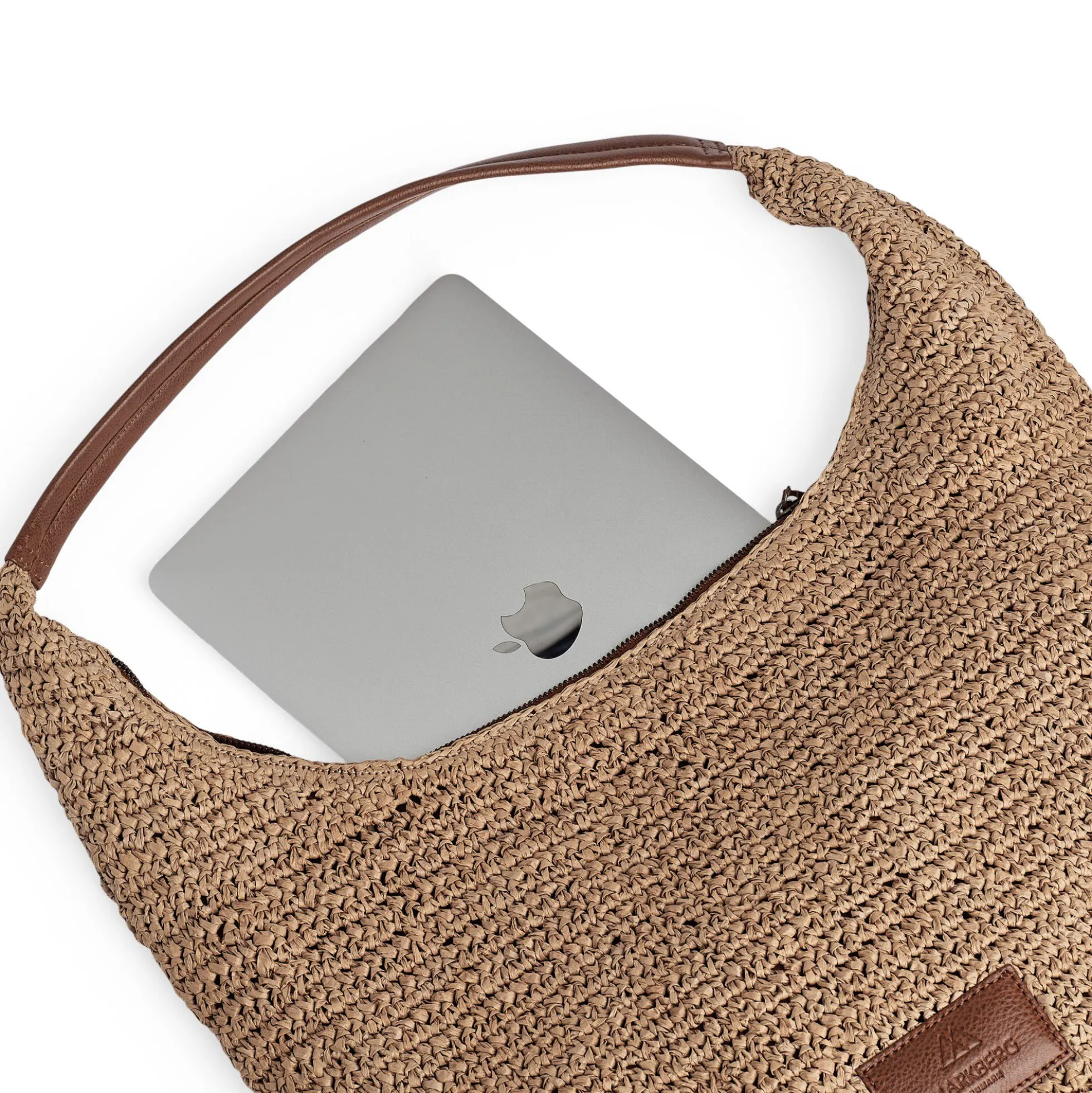 SoleaMBG Bag, Raffia, natural w/cognac