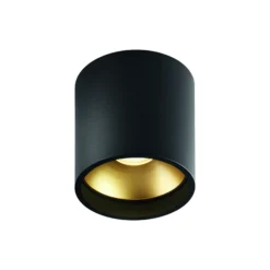 SOLO 1 ROUND loftlampe, sort/guld