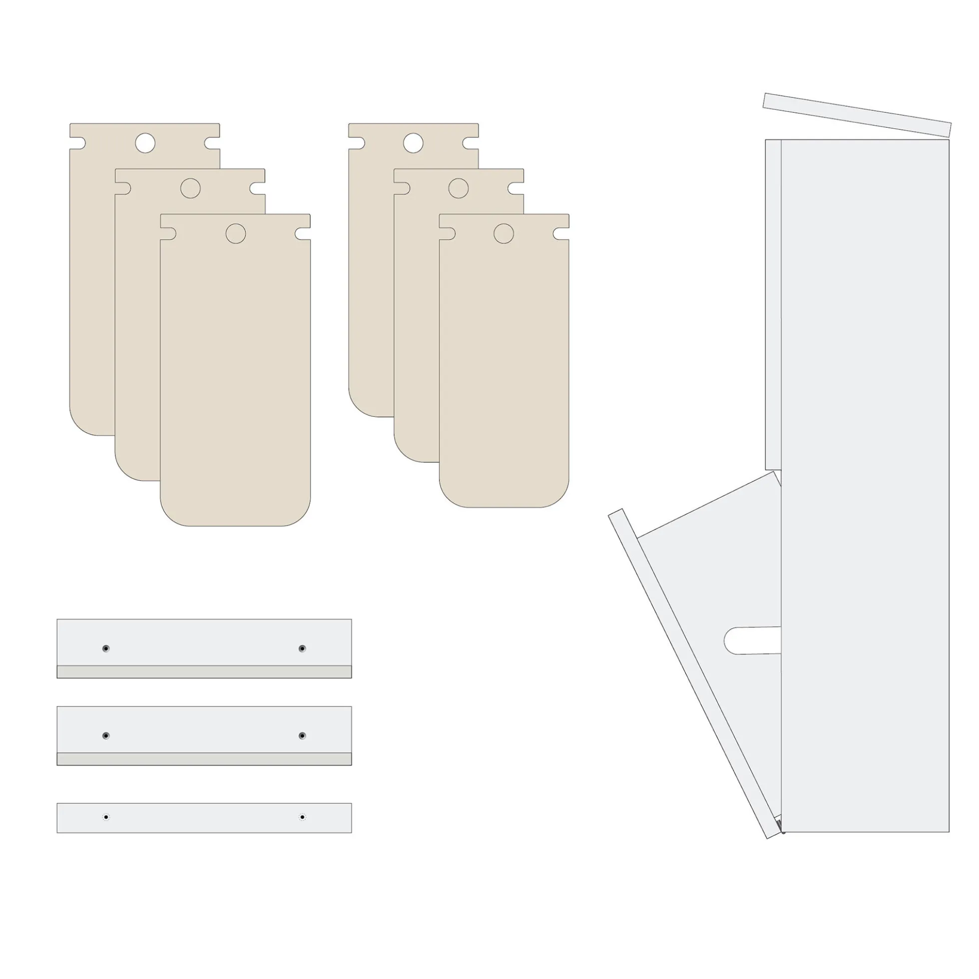 SORTED Standard Tall affaldssortering, snow white