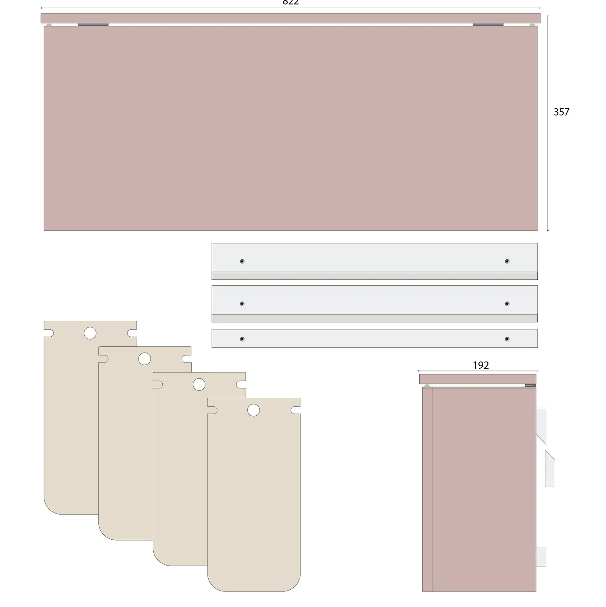SORTED Standard Wide affaldssortering, antique rose