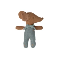 Sovende/vågen babymus i tændstikæske, blå