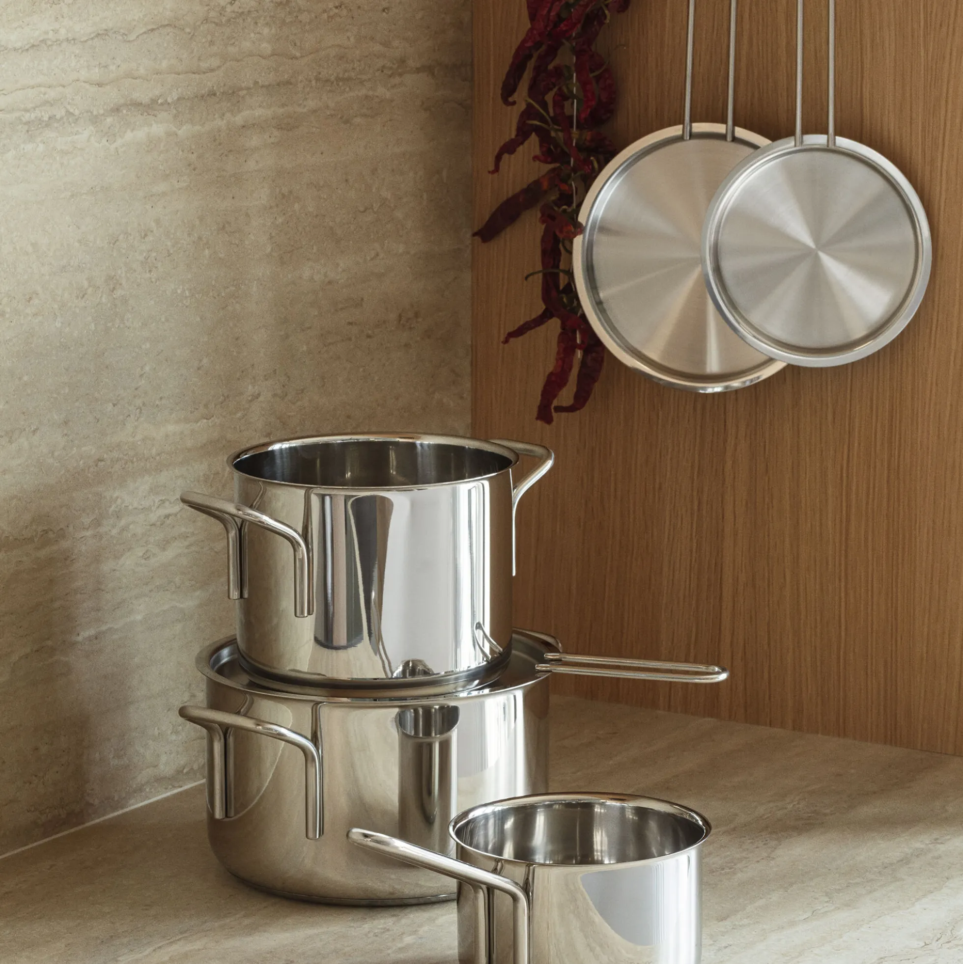 Stainless Steel Grydesæt 3 dele