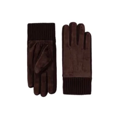 Stand læderhandske, dark brown