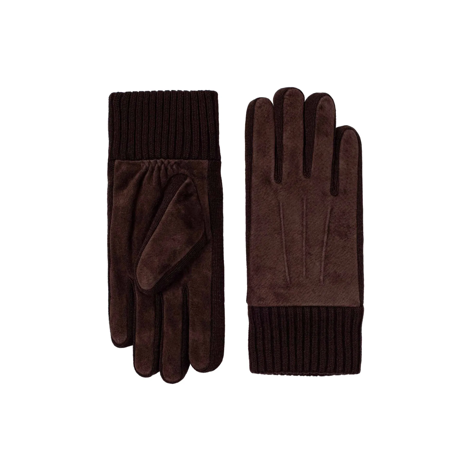 Stand læderhandske, dark brown
