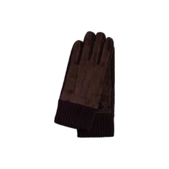 Stand læderhandske, dark brown