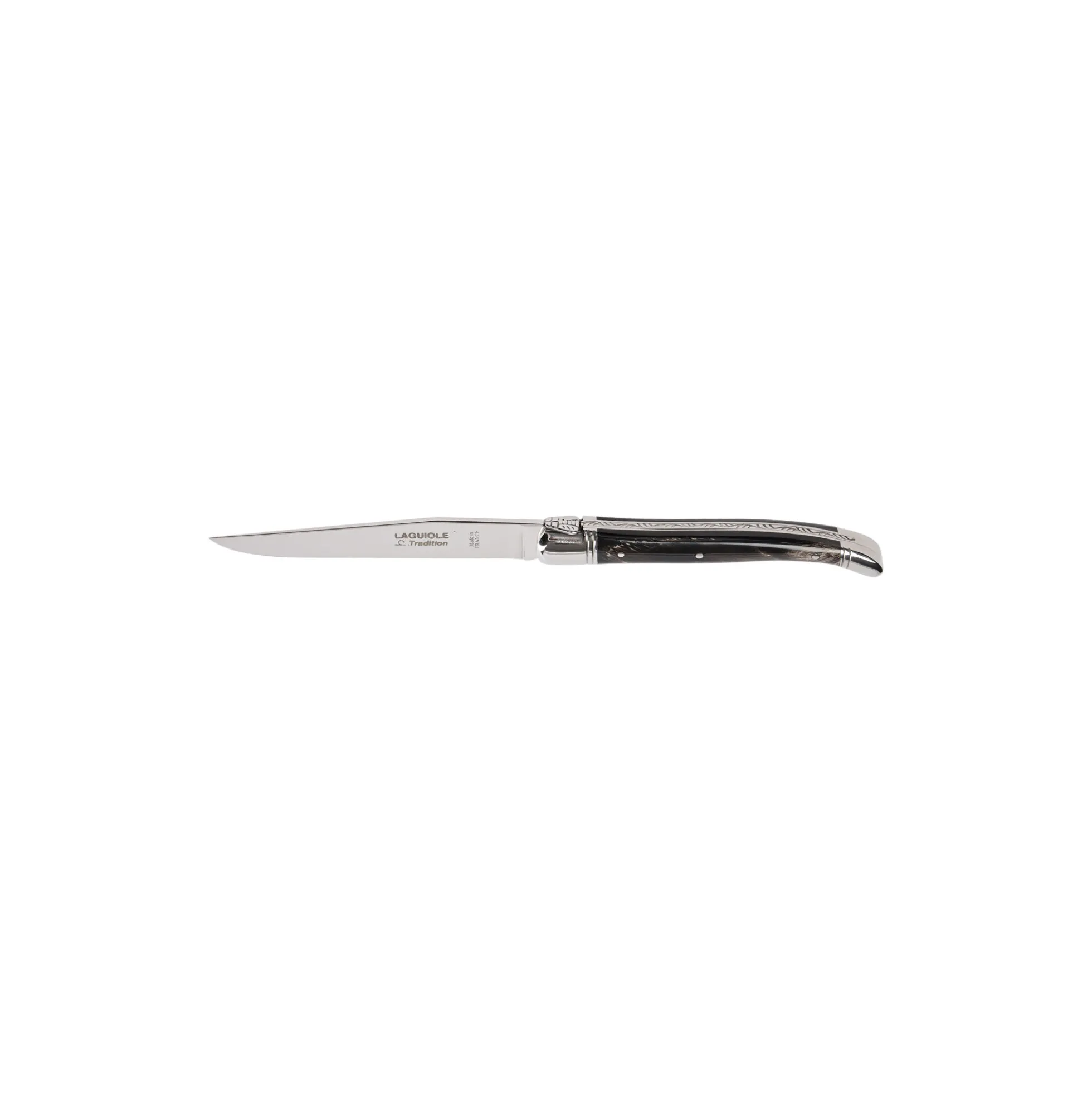 Steakkniv, sort horn struktur