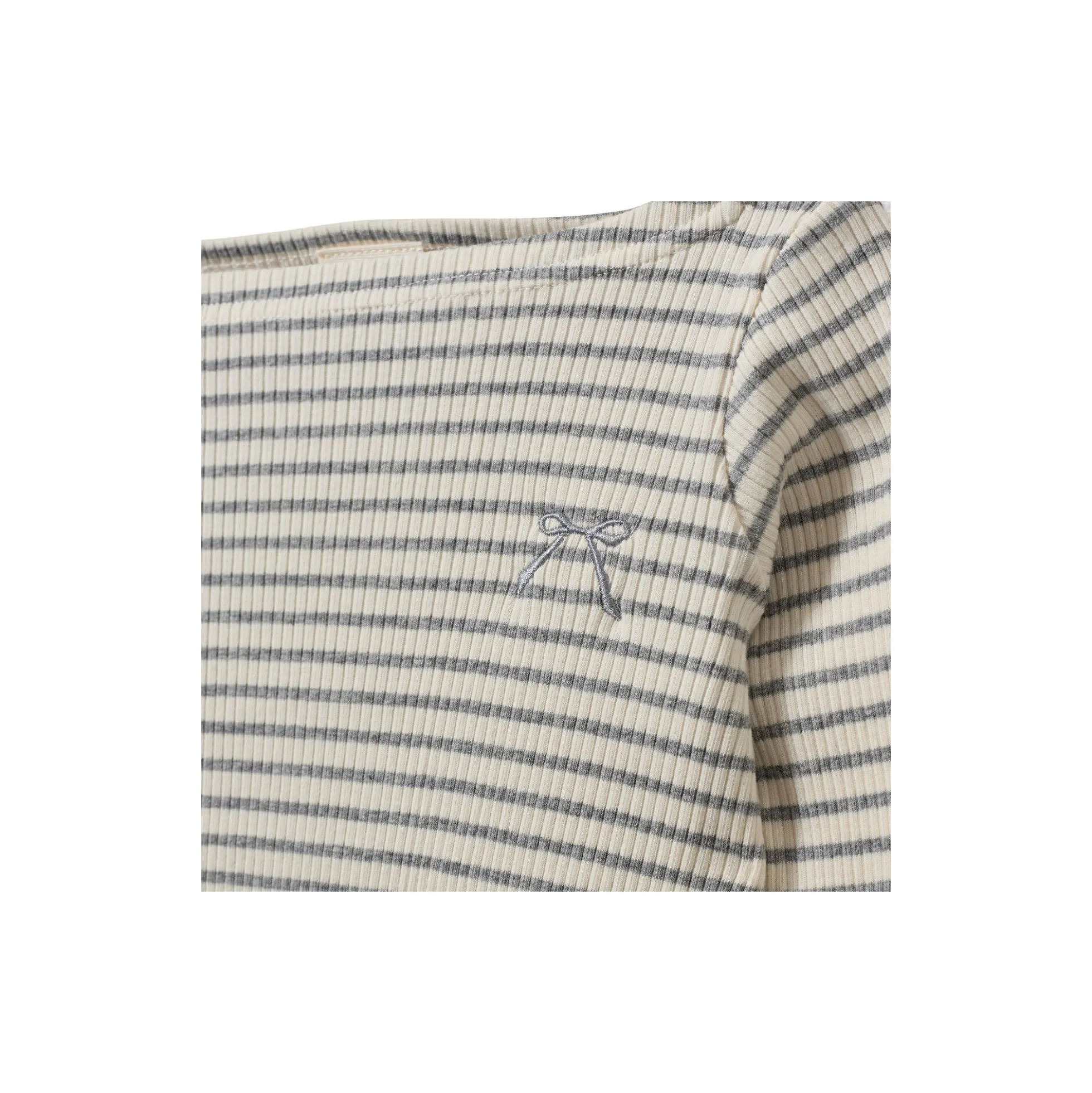 StephieKB T-Shirt Long Sleeve, grey striped