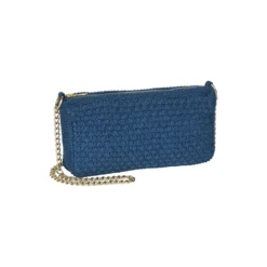 Strikket Clutch Kæde Petra, dark blue melange