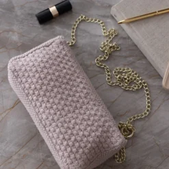 Strikket Clutch Kæde Petra, husted violet