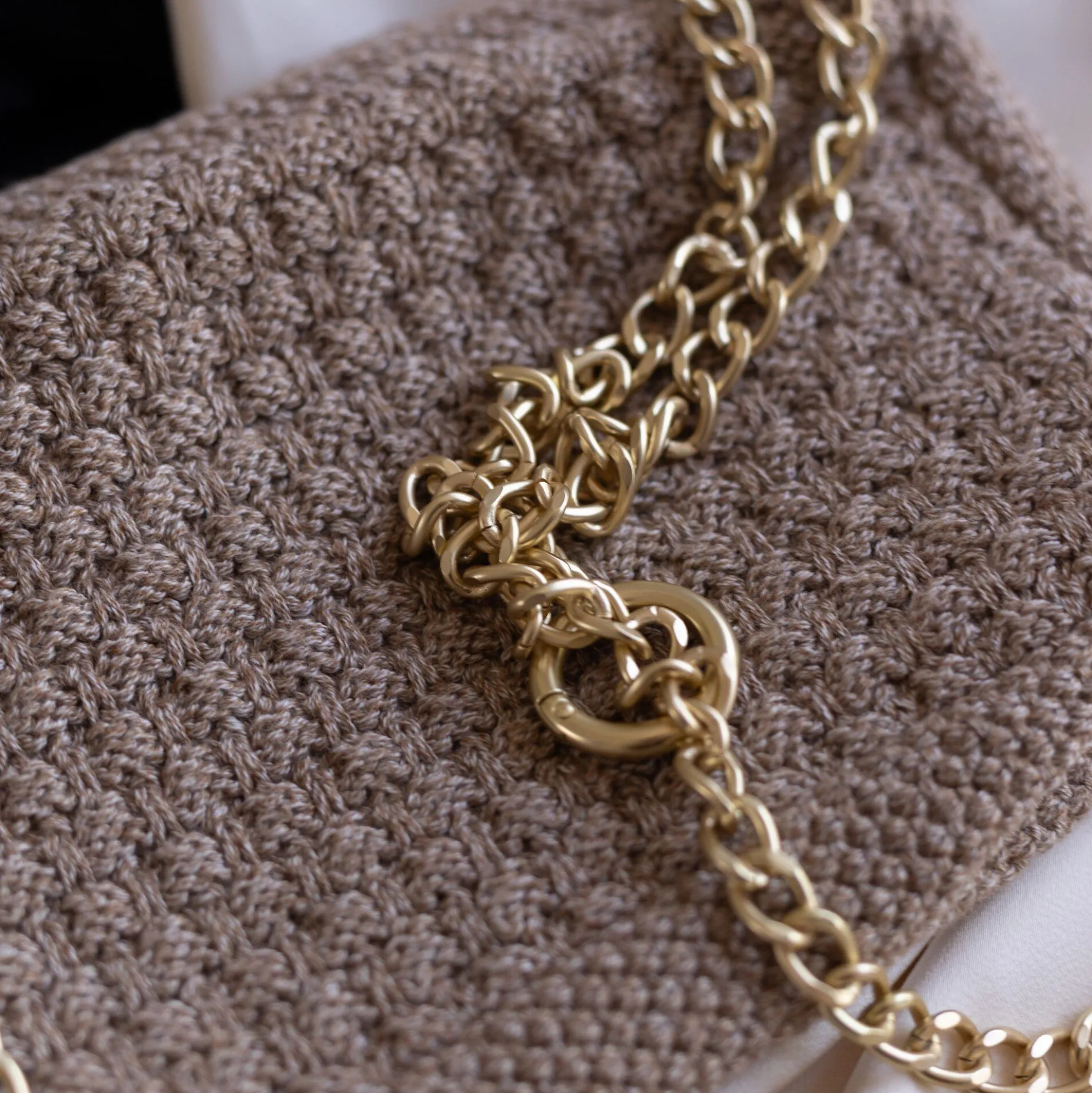 Strikket Clutch Kæde Petra, tiger melange
