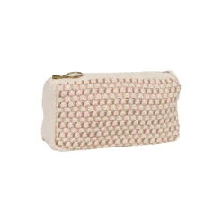 Strikket Clutch Multi, beige-rose-brown