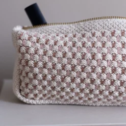 Strikket Clutch Multi, beige-rose-brown