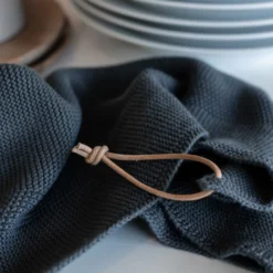 Strikket Håndklæde, dark grey