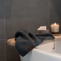 Strikket Håndklæde, dark grey