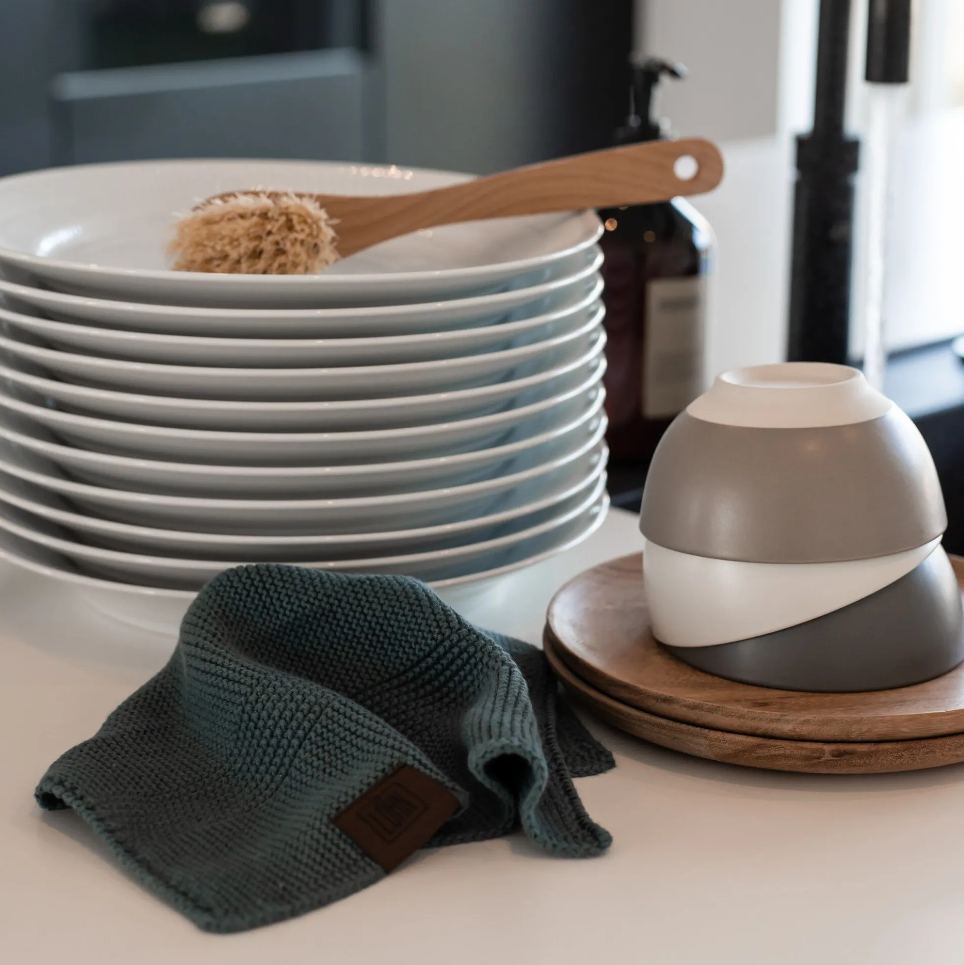 Strikket Klud, dark grey