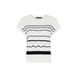 Stripe and Pattern Knit, off white/navy