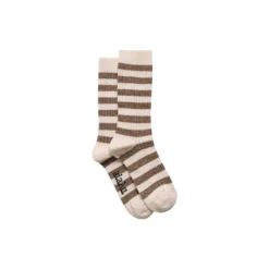 Striped Cashmere Sock, mix beige