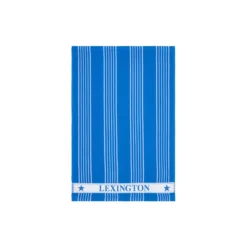 Striped Organic Cotton Terry Kitchen Towel, blue/white