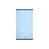 Summer Cotton Velour Beach Towel, blue/white