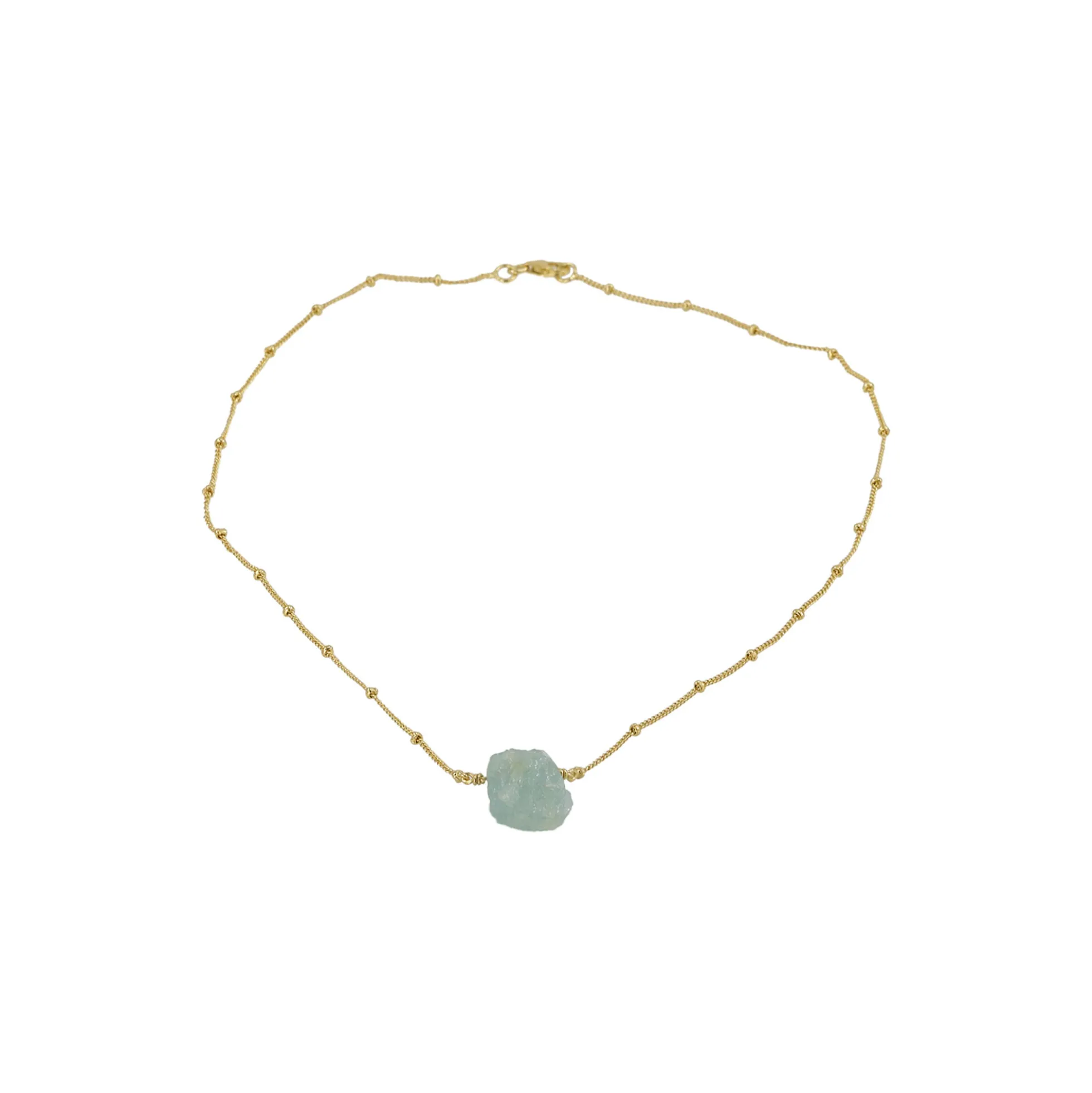 Sun Glitter Necklace, aquamarine