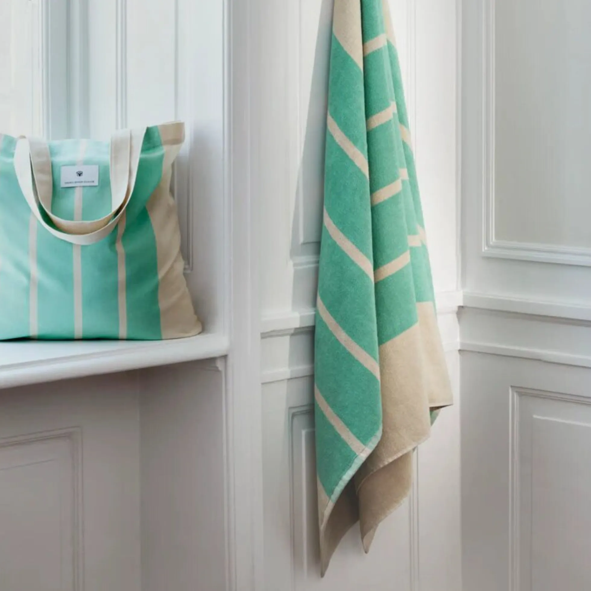 SUN STRIPE strandhåndklæde, mint green