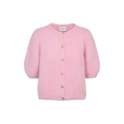 Susan Kortærmet Cardigan, soft berry