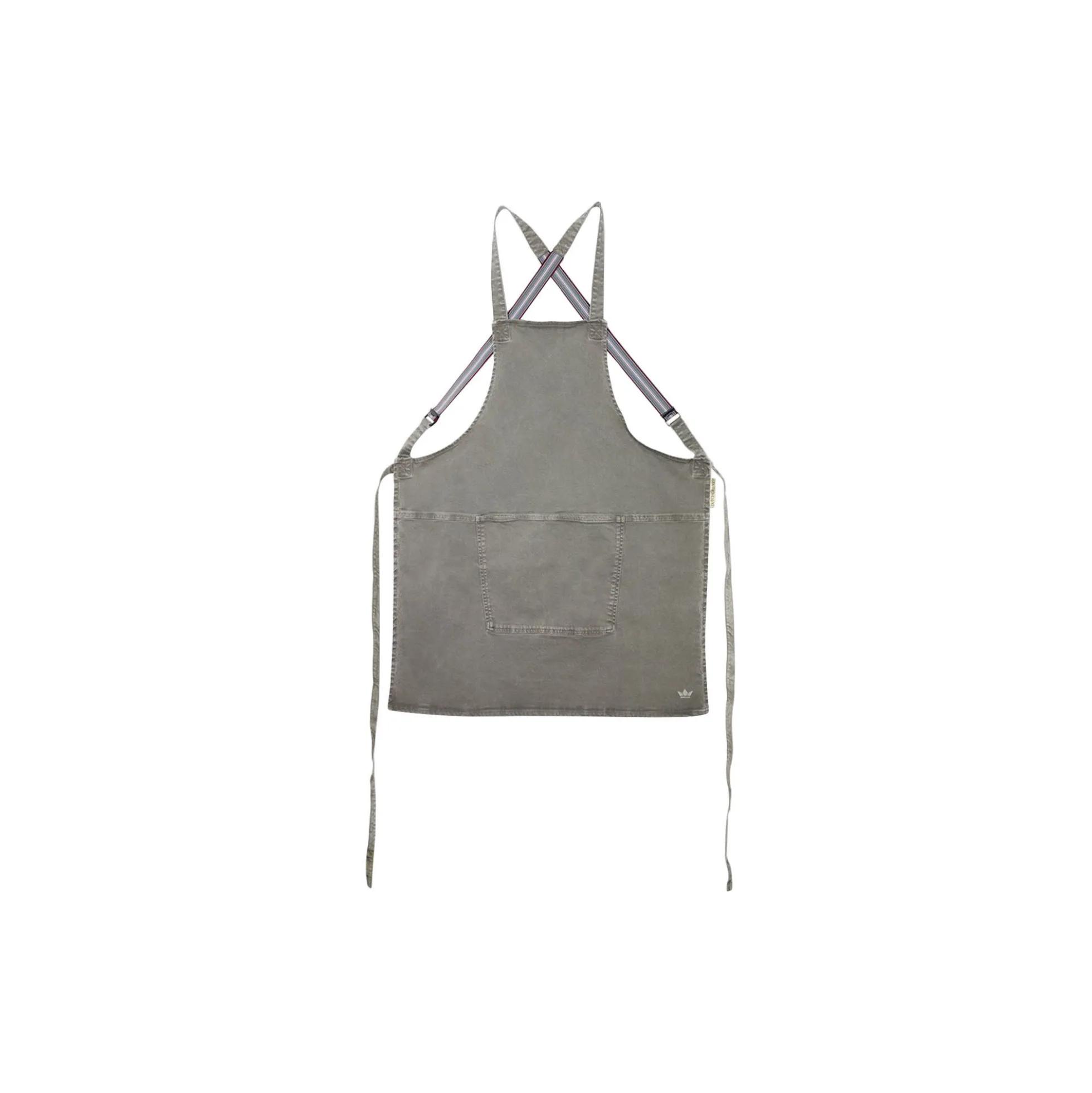 Suspender forklæde, grå-grøn