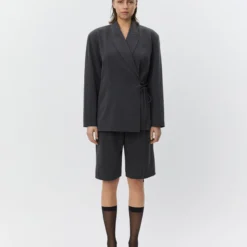 SussieSW Tie String Blazer, dark grey
