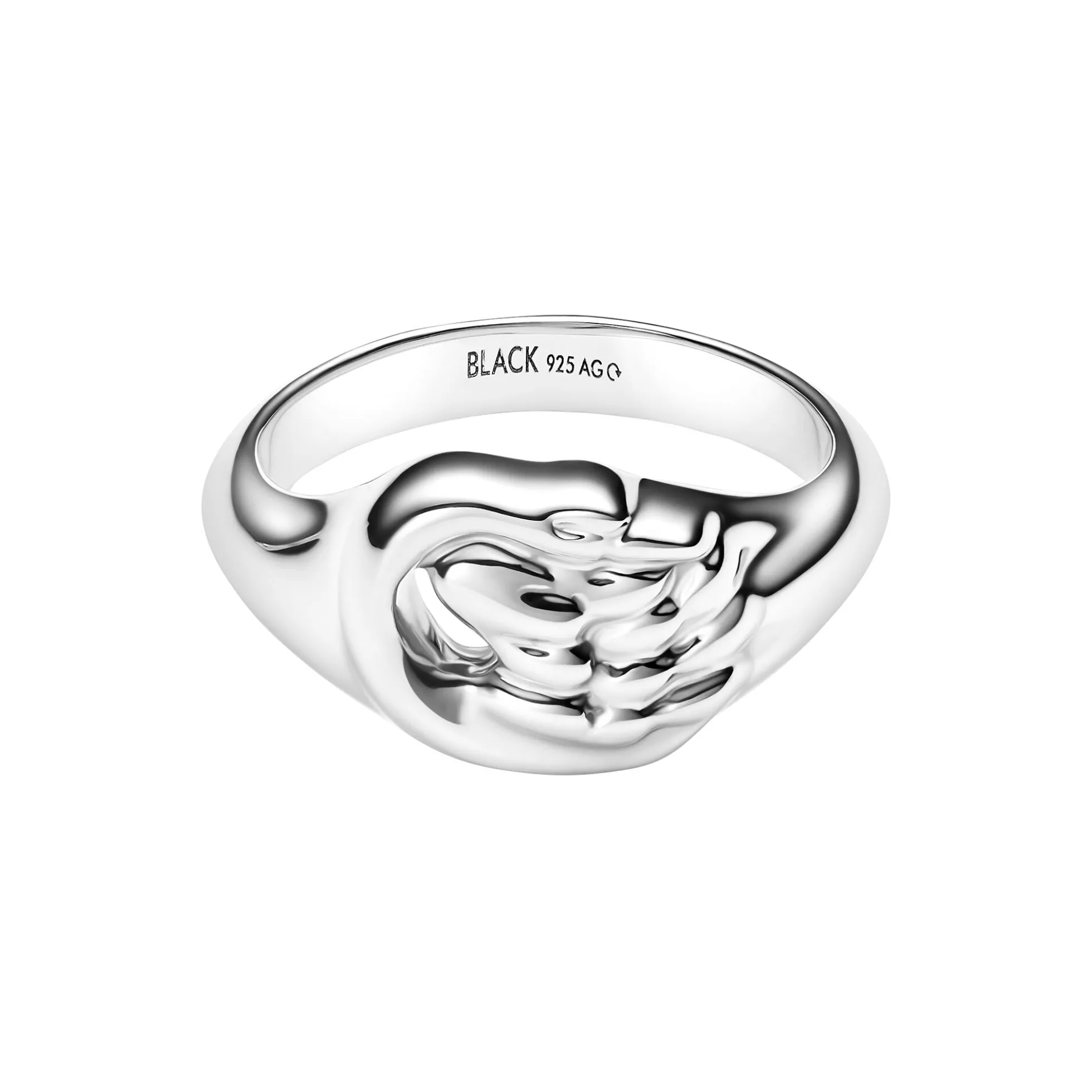 Swan Mini Signet Ring, silver