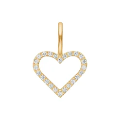 Symbols Open Heart diamant vedhæng, guld/diamant