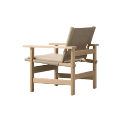 The Canvas Chair loungestol med hynde, sæbebehandlet eg/kanvas
