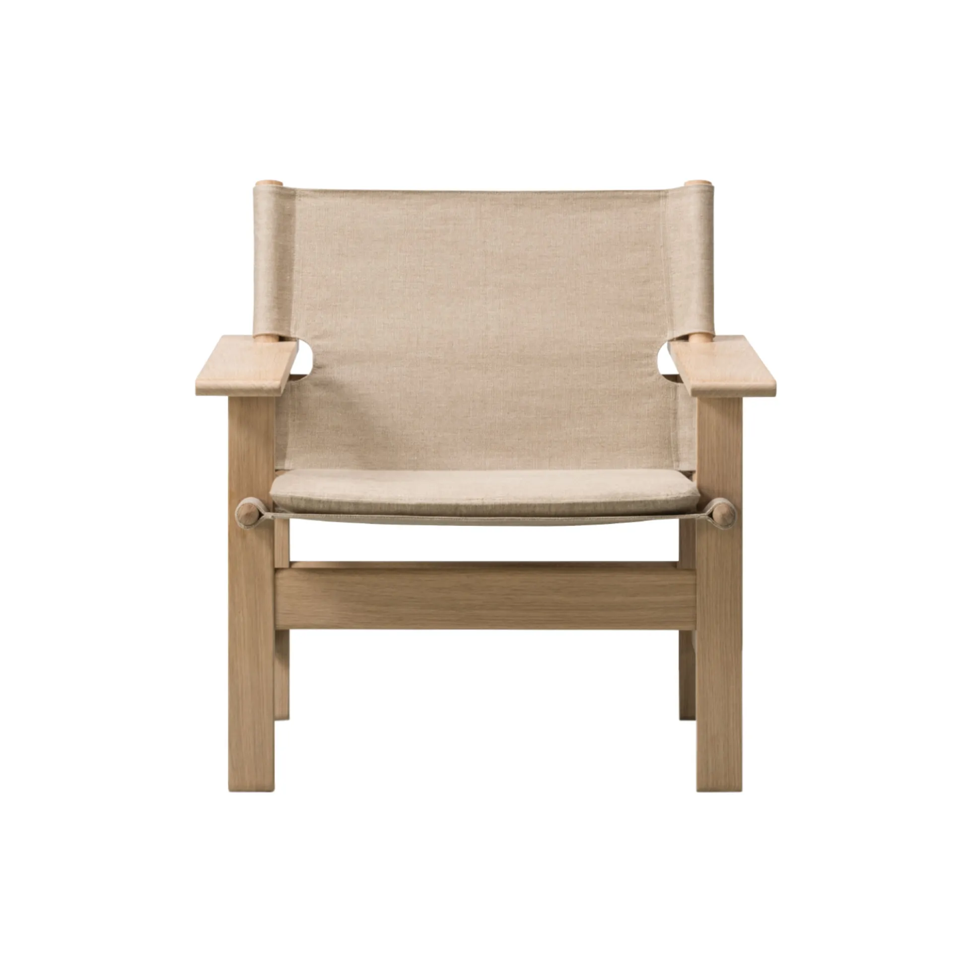 The Canvas Chair loungestol med hynde, sæbebehandlet eg/kanvas