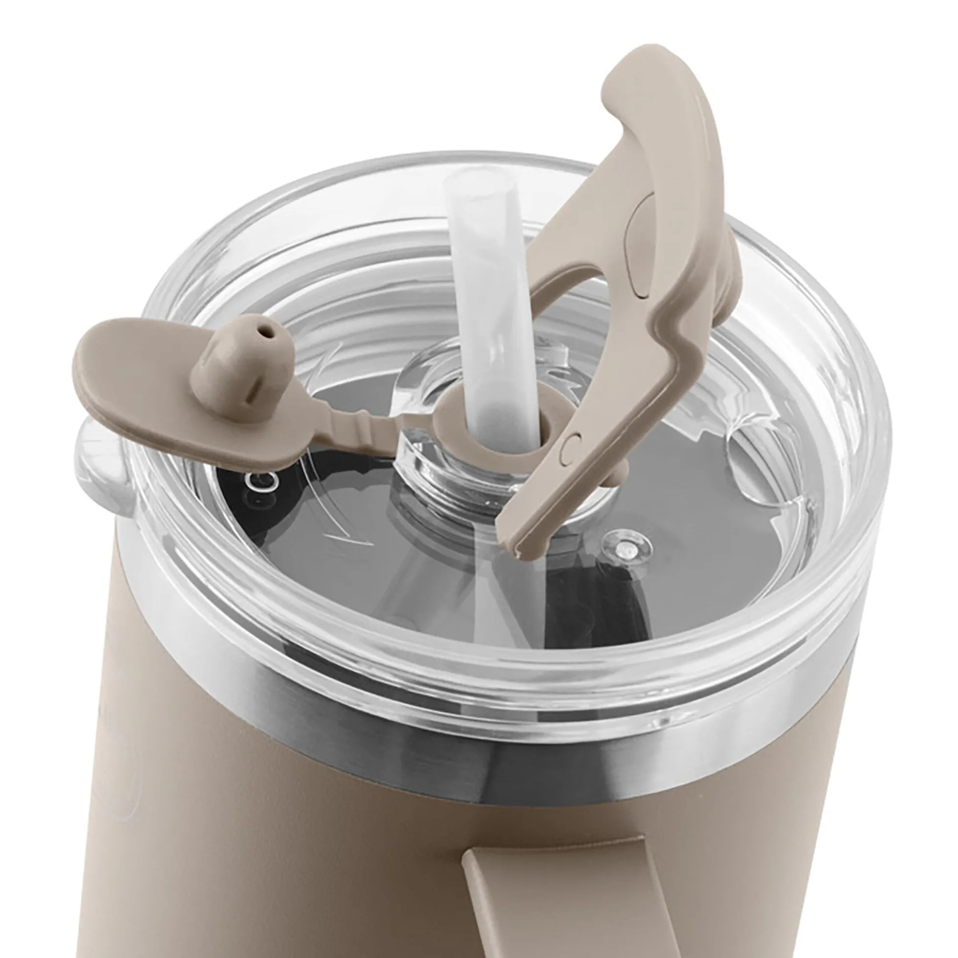 Thermo Cup With Straw, cream beige