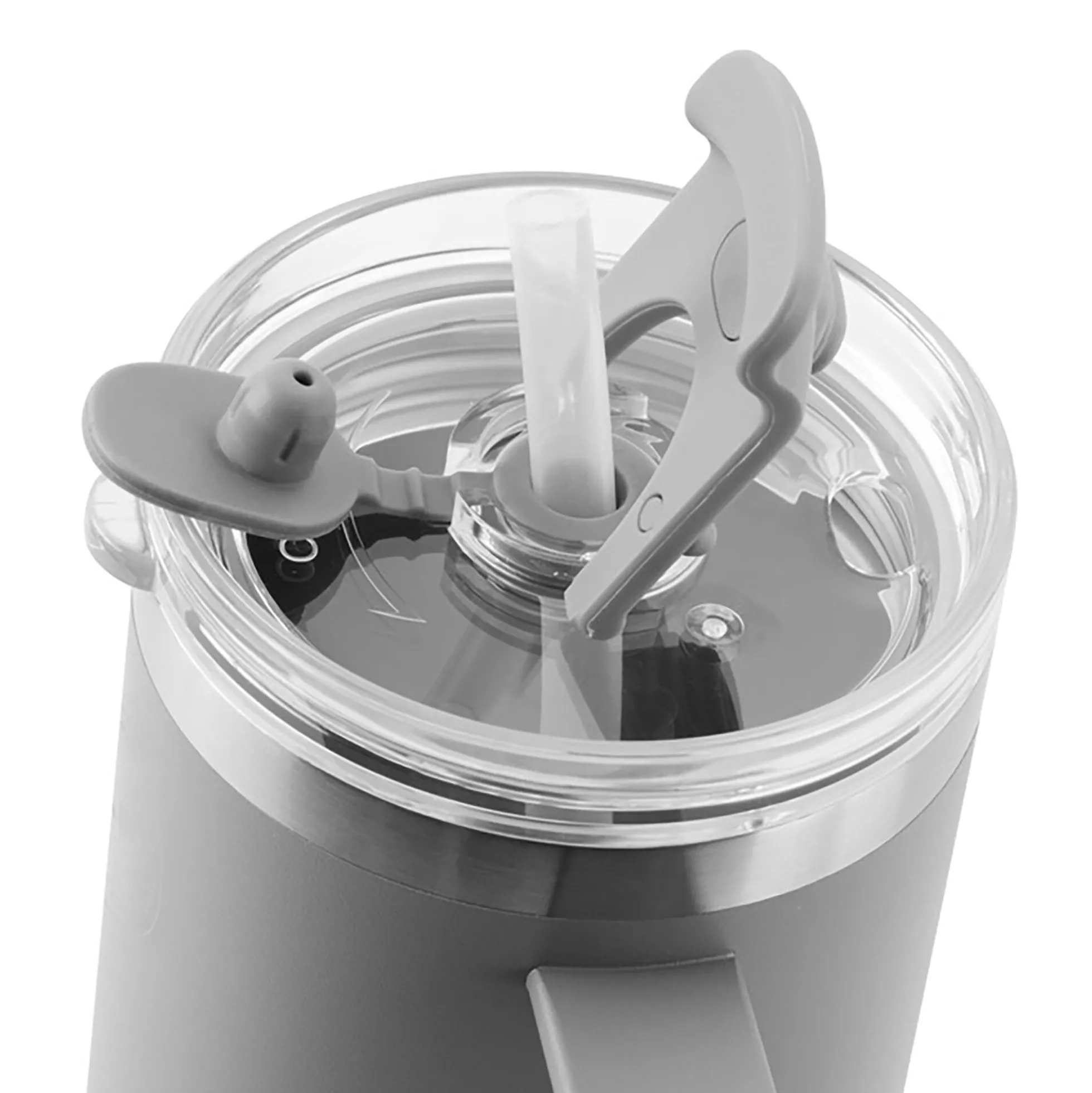 Thermo Cup With Straw, light grey