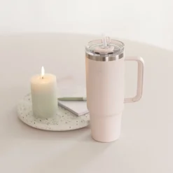Thermo Cup With Straw, soft rose