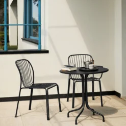 Thorvald SC96 Outdoor Café Table Round, warm black