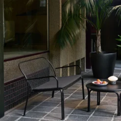 Thorvald SC110 Outdoor Lounge Sofa, warm black