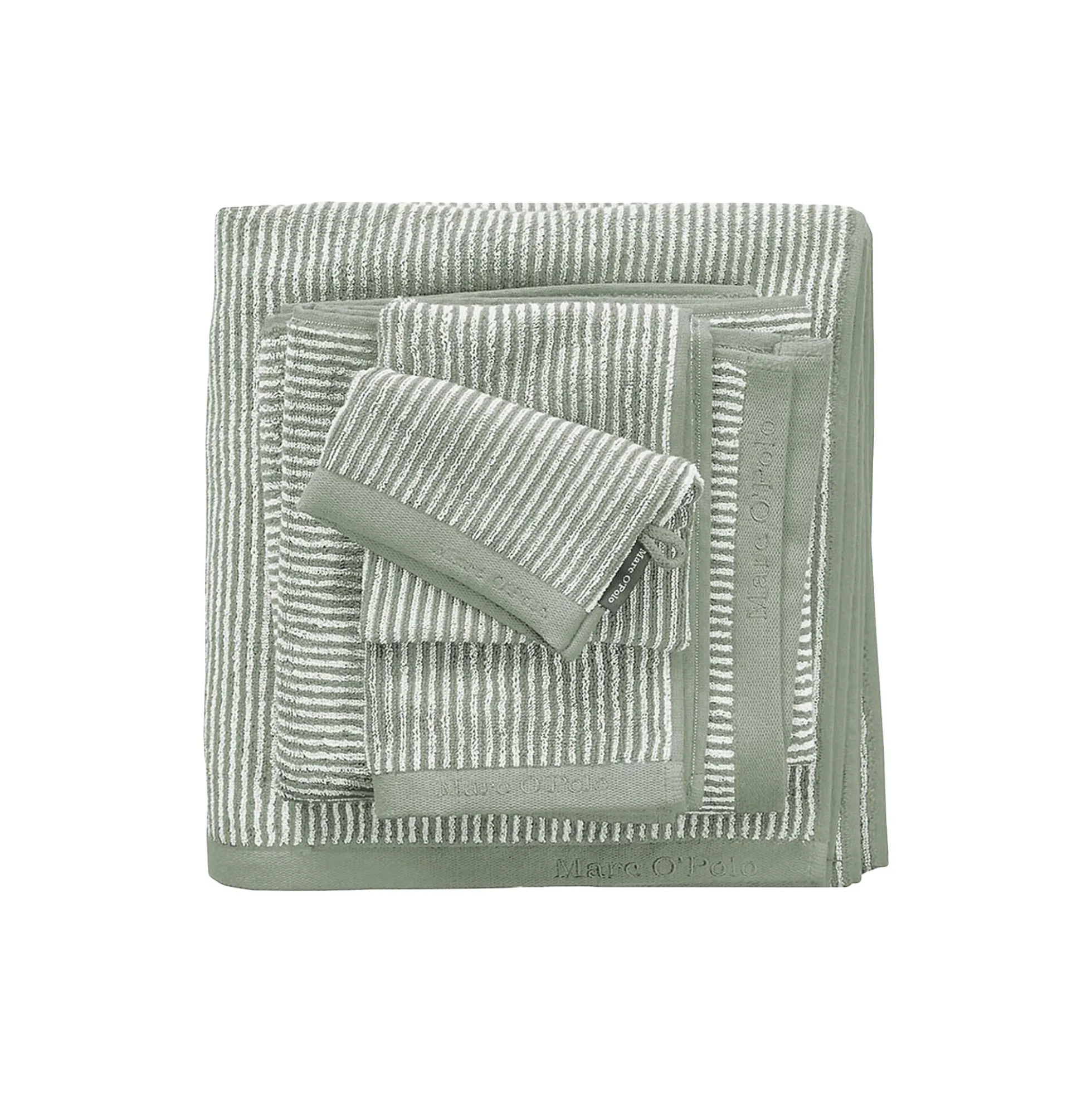 Timeless Tone Stripe håndklæde, green/off-white